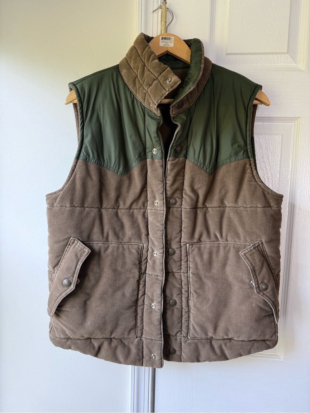 Levi's green & brown corduroy double sided vest. size M